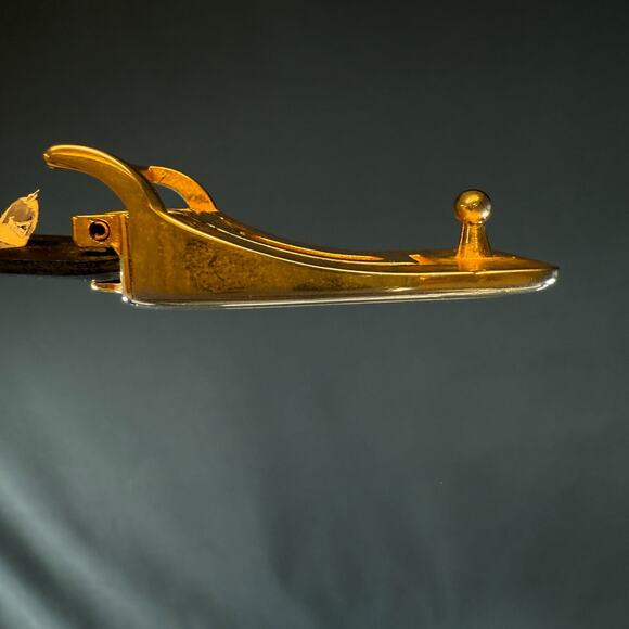 Authentic Christian Dior Black Brown Leather Gold Buckle Belt double sided 37in - Picture 6 of 16